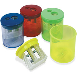 The Pencil Grip Eisen Sharpeners. Two-Hole, 1.5 x 1.75, Assorted Colors, 12/Pack