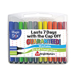 The Pencil Grip Magic Stix Markers, Medium Bullet Tip, Assorted Colors, 24/Pack