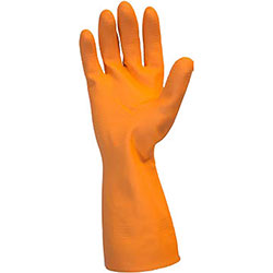 The Safety Zone Orange Neoprene Latex Blend Flock Lined Latex Gloves - Chemical Protection - X-Large Size - Orange