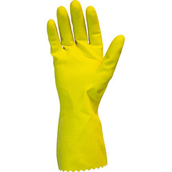 The Safety Zone Yellow Flock Lined Latex Gloves - Chemical Protection - X-Large Size - Yellow