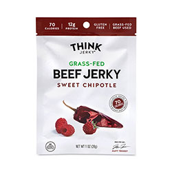 Think Jerky® Sweet Chipotle Beef Jerky, 1 oz Pouch, 12/Pack