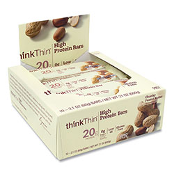thinkThin® High Protein Bars, Chunky Peanut Butter, 2.1 oz Bar, 10 Bars/Carton