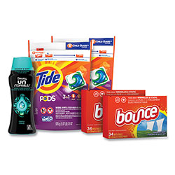 Tide Better Together Laundry Care Bundle, (2) Bags Tide Pods, (2) Boxes Bounce Dryer Sheets, (1) Bottle Downy Unstopables