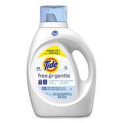 Tide Free and Gentle Liquid Laundry Detergent, Unscented, 92 oz Bottle