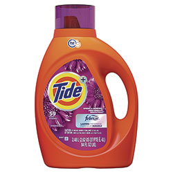 Tide Plus Febreze Liquid Laundry Detergent, Spring and Renewal, 84 oz Bottle, 4/Carton