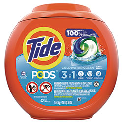 Tide PODS Laundry Detergent, Clean Breeze, 36 oz Tub, 42 Pacs/Tub