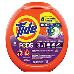 Tide PODS Laundry Detergent, Spring Meadow, 66 oz Tub, 76 Pacs/Tub, 4 Tubs/Carton