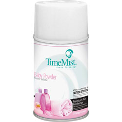 Timemist Aerosol Fragrance, f/Metered Dispenser, 12/CT, Baby Powder