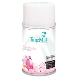 Timemist Premium Metered Air Freshener Refill, Baby Powder, 5.3 oz Aerosol, 12/Carton