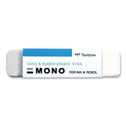 Tombow Sand and Rubber Eraser, For Pencil/Ink Marks, Rectangular Block, Medium, White