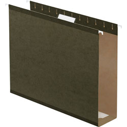 TOPS 3" Capacity Reinforced Hanging File Folder, Kraft, Letter, Standard Green, 25/Bx (ESS4152X3)