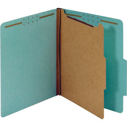 TOPS Classification Folders, 25pt, 1-3/4 Exp, 1-Div, Letter, 10/Box, Blue