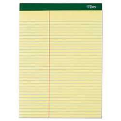 TOPS Double Docket Ruled Pads, Pitman Rule Variation (Offset Dividing Line - 3 in Left), 100 Canary 8.5 x 11.75 Sheets, 6/Pack