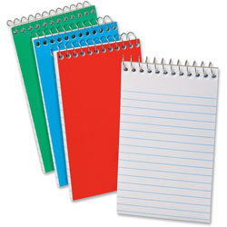 TOPS Memo Notebook, Narrow Rld, 4 in x 6 in, 40 Sheets, 3/PK, Ast