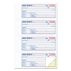 TOPS Money and Rent Receipt Books, Two-Part Carbonless, 2.75 x 7.13, 4/Page, 200 Forms