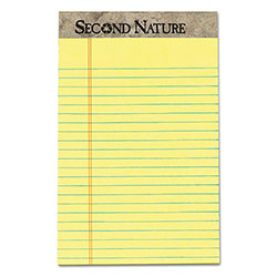 TOPS Second Nature Recycled Ruled Pads, Narrow Rule, 50 Canary-Yellow 5 x 8 Sheets, Dozen (TOP74840)