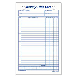 TOPS Weekly Employee Time Cards, One Side, 4.25 x 6.75, 100/Pack
