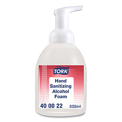 Tork Alcohol Foam Hand Sanitizer, 18 oz Pump Bottle, Unscented, 6/Carton
