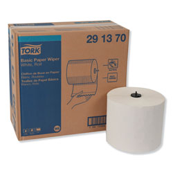 Tork Basic Paper Wiper Roll Towel, 7.68 in x 1150 ft, White, 4 Rolls/Carton