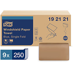 Tork Folded Windshield Paper Towel Blue H22 - Folded Windshield Paper Towel Blue H22, Absorbent and Versatile, 9 x 250 Towels