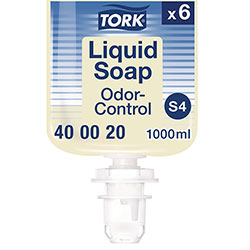 Tork Odor-Control Hand Soap Liquid S4, Perfume Free, 1 L, 6/Carton