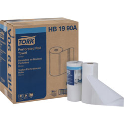 Tork Perforated Roll Towels - 2 Ply - 11 in x 63 ft - 84 Sheets/Roll - 4.40 in Roll Diameter - White - Perforated, Absorbent, Soft, Embossed - 30 / Carton