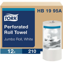 Tork Perforated Roll Towels - 2 Ply - 5.50 in x 157.50 ft - 210 Sheets/Roll - White - Perforated, Soft, Absorbent, Long Lasting - 12 / Carton