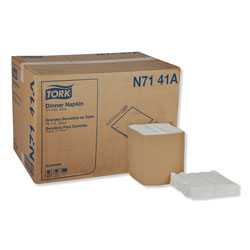 Tork Universal Dinner Napkins, 1-Ply, 17 in x 17 in, 1/4 Fold, White, 4008/Carton