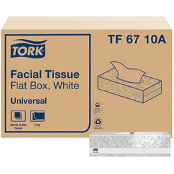 Tork Universal Facial Tissue Flat Box - 2 Ply - 7.90 in x 8.20 in - White - Paper - Soft, Absorbent, Low Linting - For Face - 100 Per Box - 3000 Sheet