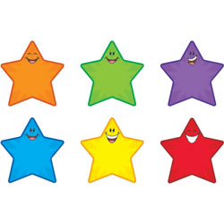 Trend Enterprises Accents, Star Smiles Classic, 5-1/2 in Tall, 36/PK, Multi