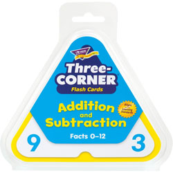 Trend Enterprises Addition/Subtraction Three-Corner Flash Cards, 6 & Up, 48/Set
