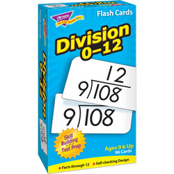Trend Enterprises Math Flash Cards, Division, 0 To 12, 3"x5-7/8"