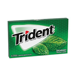 Trident® Sugar-Free Gum, Spearmint, 14 Pieces/Pack, 12 Packs/Box