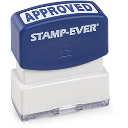 Trodat Pre-inked APPROVED Message Stamp - Message Stamp -  inAPPROVED in - 0.56 in Impression Width x 1.69 in Impression Length - Blue