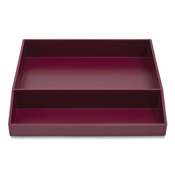 TRU RED™ Divided Stackable Plastic Tray, 2-Compartment, 9.44 x 9.84 x 1.77, Purple