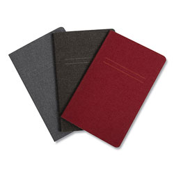 TRU RED™ Pocket Journal, Narrow Rule, Black/Charcoal/Red Cover, 3.5 x 5.5, 48 Sheets, 3/Pack