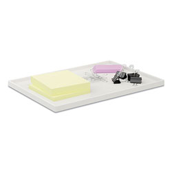 TRU RED™ Slim Stackable Plastic Tray, 1-Compartment, 6.85 x 9.88 x 0.47, White