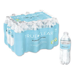 True Clear® Purified Bottled Water, 16.9 oz Bottle, 24 Bottles/Carton