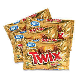 Twix® Cookie Bars, Fun Size, 10.83 oz Bag, 4 Bags/Box