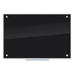 U Brands Black Glass Dry Erase Board, 35 x 23