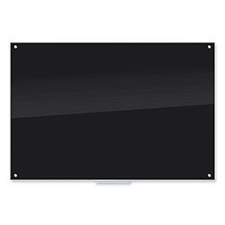 U Brands Black Glass Dry Erase Board, 70 x 47