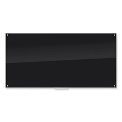 U Brands Black Glass Dry Erase Board, 96 x 47