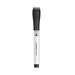U Brands Chisel Tip Low-Odor Dry-Erase Markers with Erasers, Broad Chisel Tip, Black, Dozen