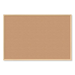 U Brands Cork Bulletin Board, 70 x 47, Natural Surface, Birch Frame