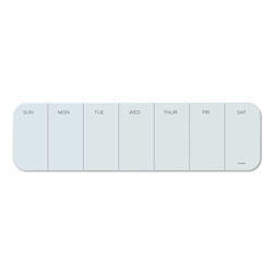 U Brands Cubicle Glass Dry Erase Undated One Week Calendar Board, 20 x 5.5, White