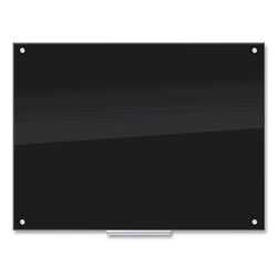 U Brands Glass Dry Erase Board, 48 x 36, Black Surface