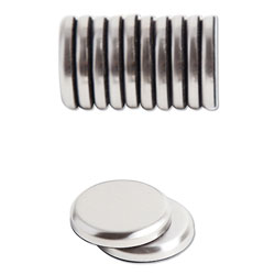 U Brands High Energy Magnets, Circle, Silver, 1.25 in Dia, 12/Pack