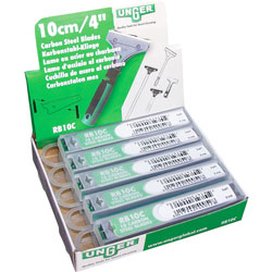 Unger Replacement Blades for Scrapers, 4 in, 10PK/CT, SR/GY