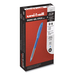 Uni-Ball Signo Gel Pen, Stick, Medium 0.7mm, Blue Ink, Blue Barrel, Dozen