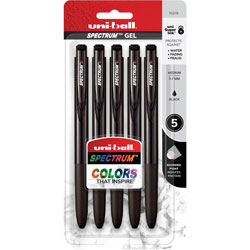 Uni-Ball Spectrum Gel Pen - Medium Pen Point - 0.7 mm Pen Point Size - Refillable - Retractable - Multicolor Pigment-based, Gel-based Ink - Black Plastic, Rubberized Barrel